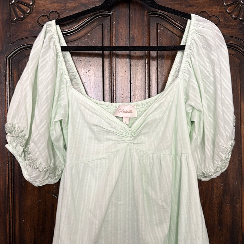 Cleobella cotton babydoll dress mint green - Size SMALL